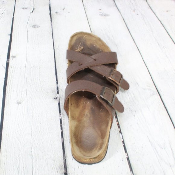 Birkis By Birkenstock Nepal Criss-Cross Double Buckle Strap Sandals M 5 L 7 - Picture 6 of 9